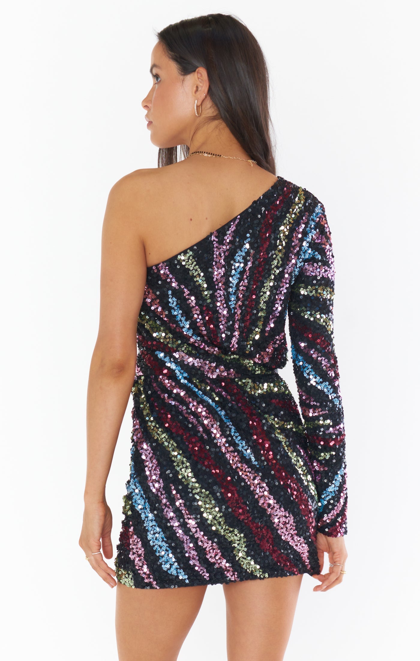 rainbow sequin mini dress Show Me Your Mumu Shimmy Mini Dress in Starburst Sequins – CHROME