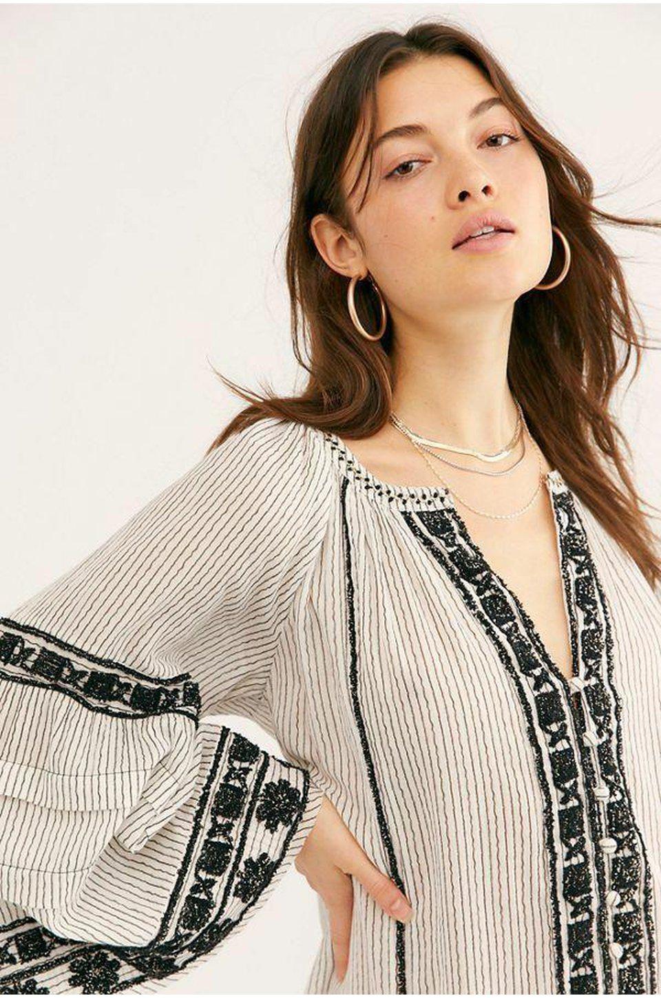 Free People Vagabond Maxi Top In White CHROME