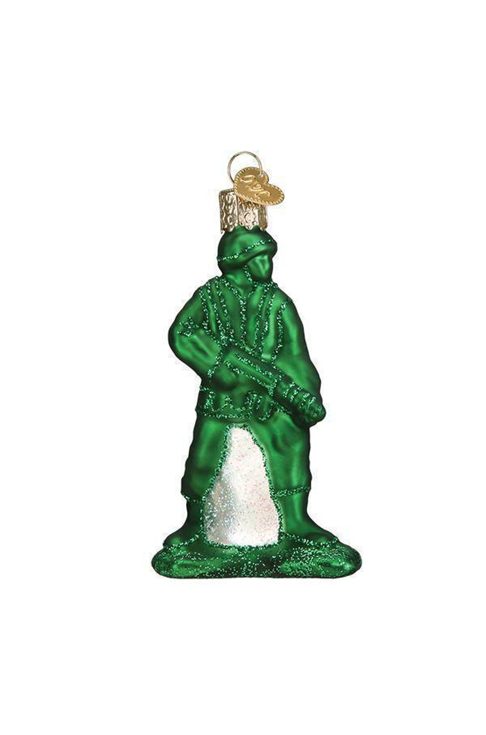 Army Man Toy Glass Ornament CHROME