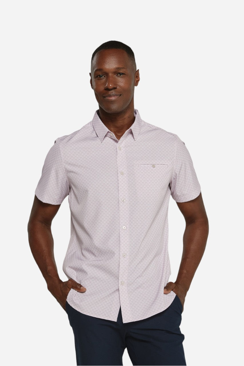 7 Diamonds Ardon Short Sleeve Shirt in Rose