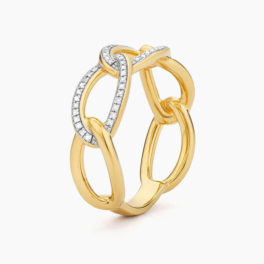 Ella Stein Triple Link Statement Ring in Gold - Size 5