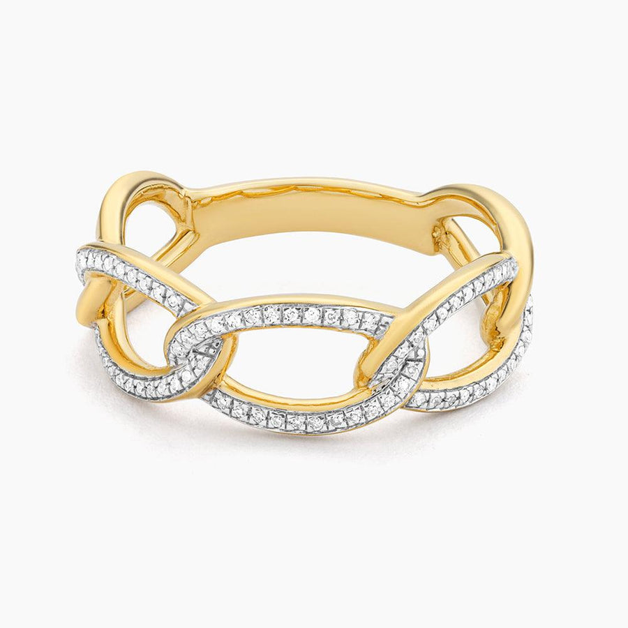 Ella Stein Triple Link Statement Ring in Gold - Size 6