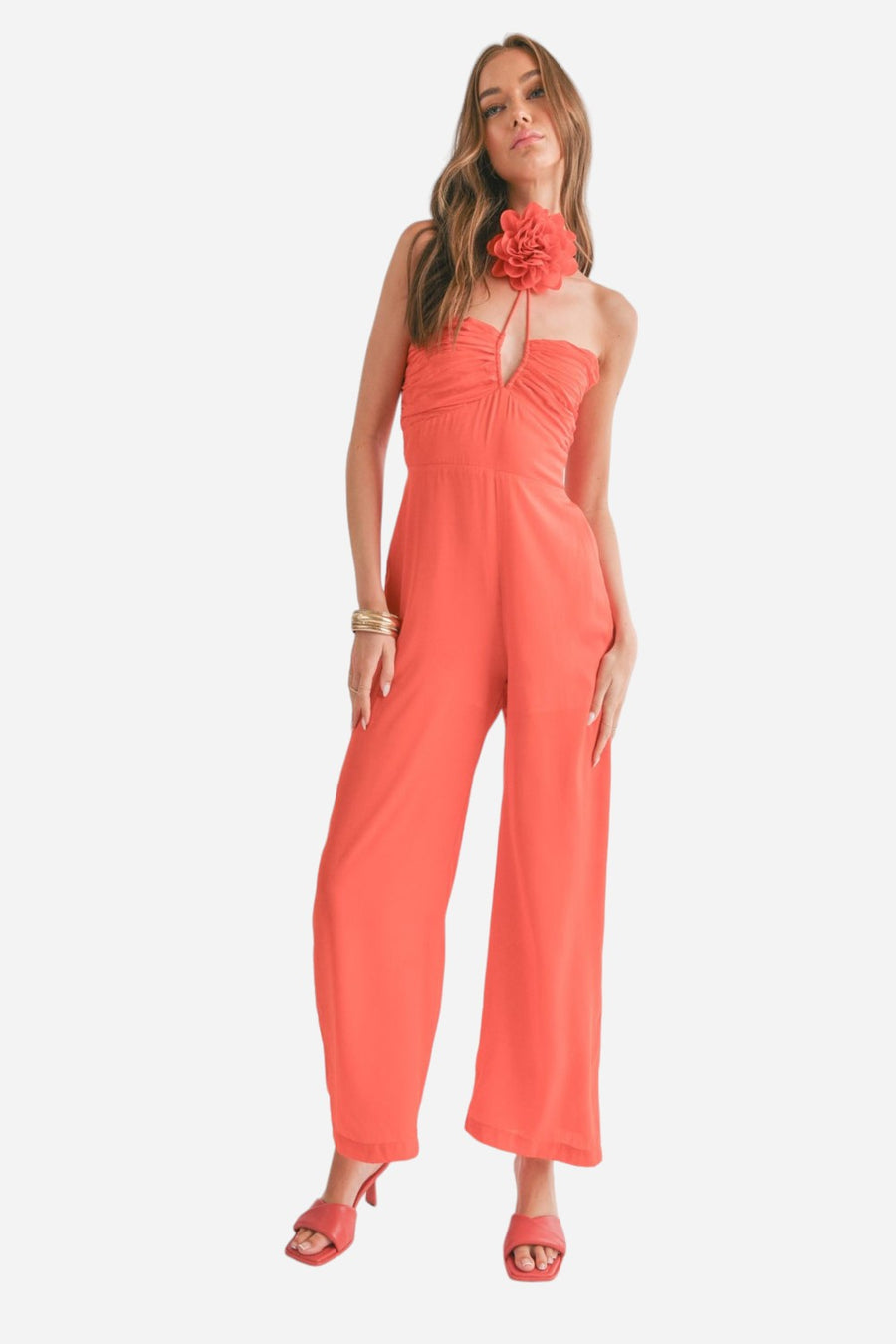 Sage The Label Dream Skies Flower Halter Jumpsuit