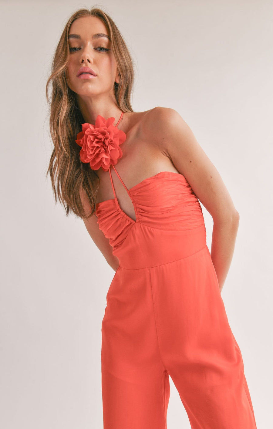 Sage The Label Dream Skies Flower Halter Jumpsuit