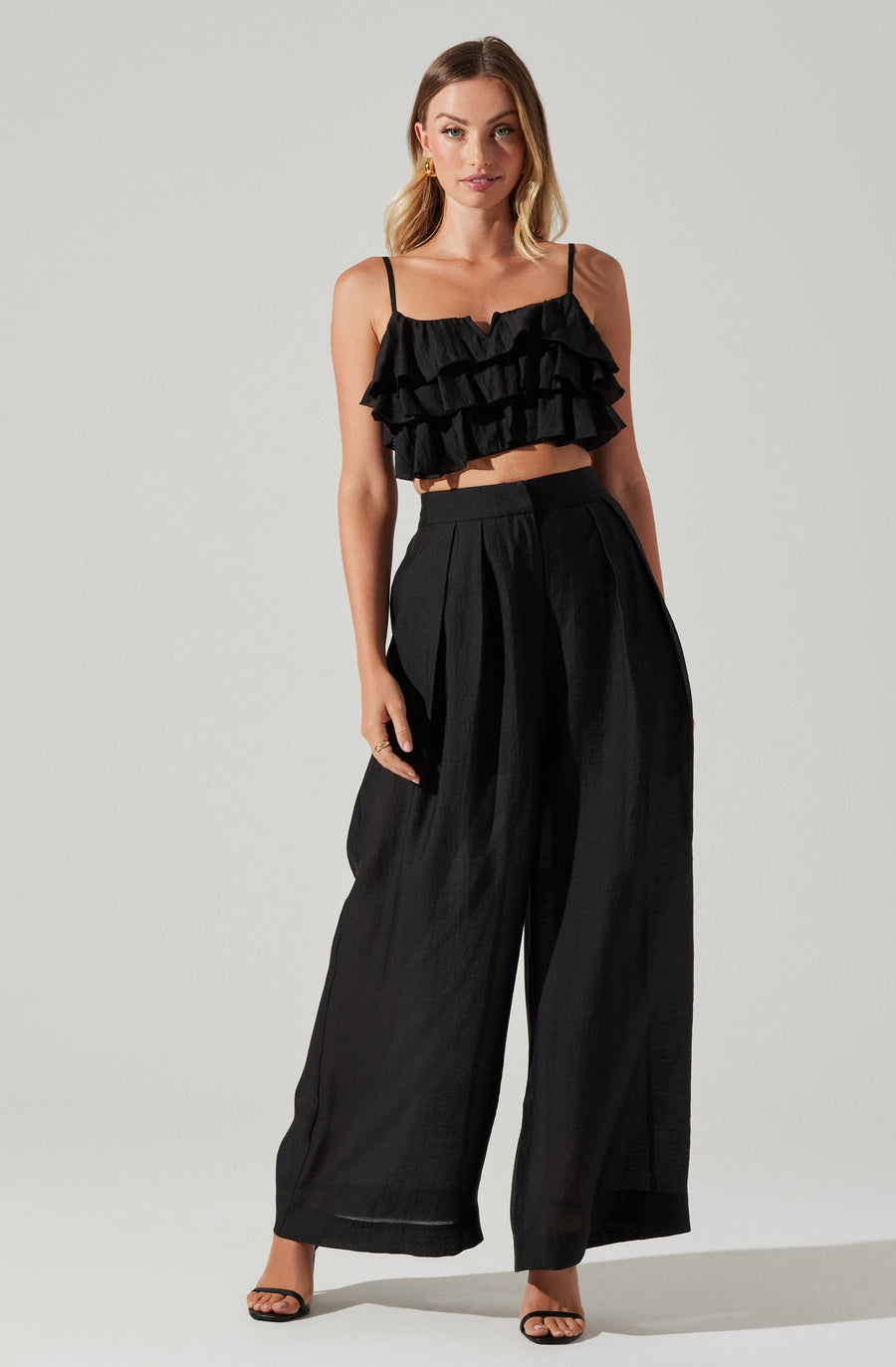 Astr the Label Elyana Wide Leg Pants in Black