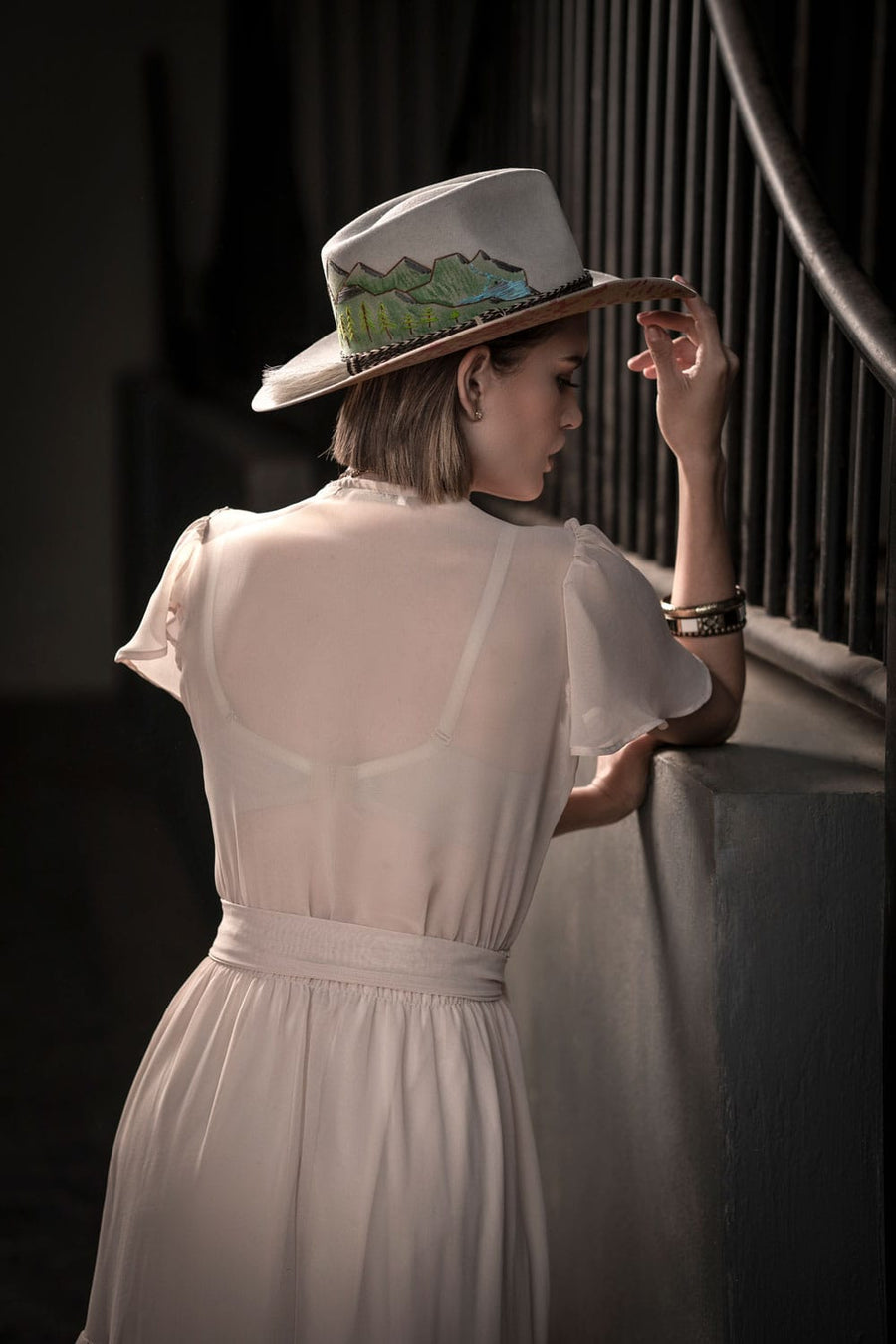 Grand Central Fashion Tula Western Brim Hat – back view