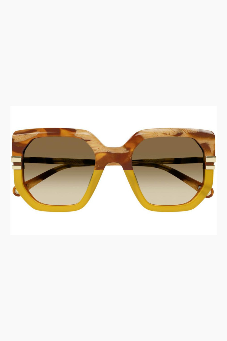 Chloe Square Brown Sunglasses with Brown Lenses (CH0240S-004-53)