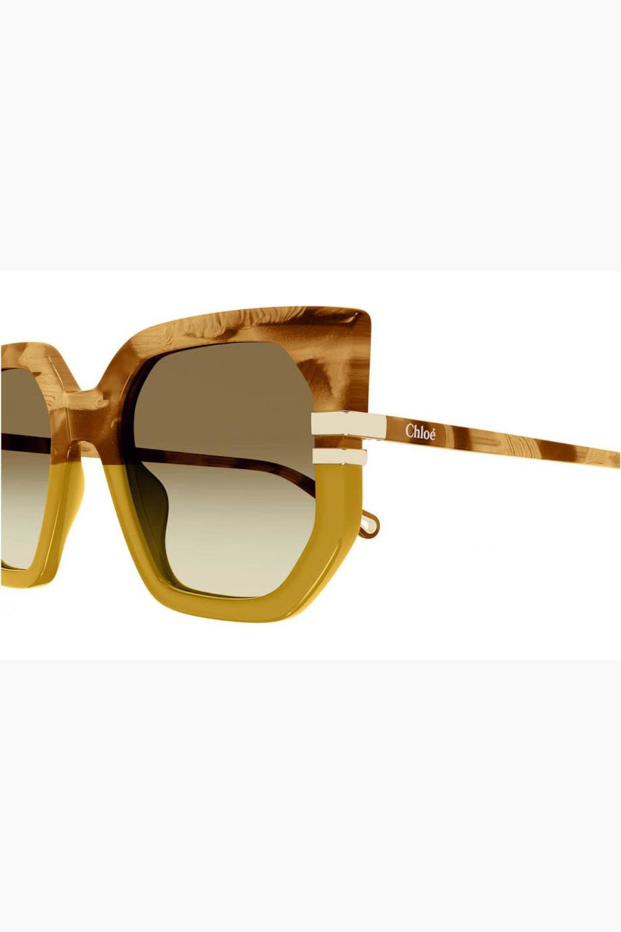 Chloe Square Brown Sunglasses with Brown Lenses (CH0240S-004-53)