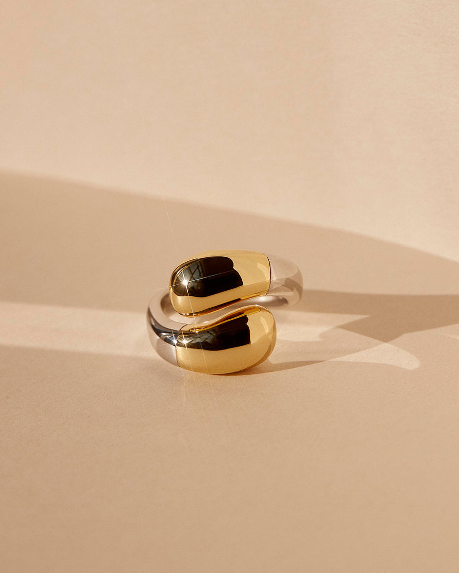 Luv AJ Molten Twist Ring in Two-Tone