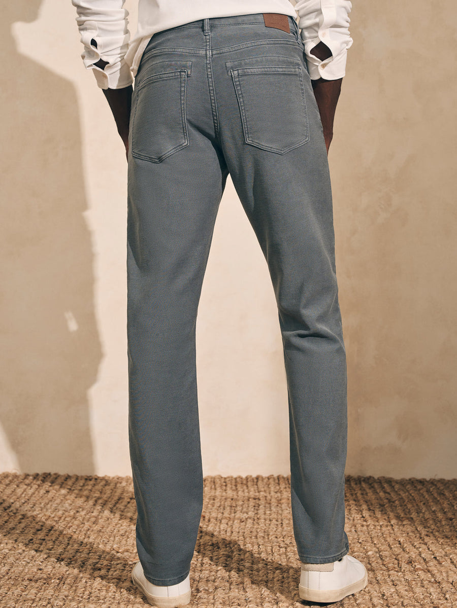 Faherty Stretch Terry 5-Pocket Pant in Slate