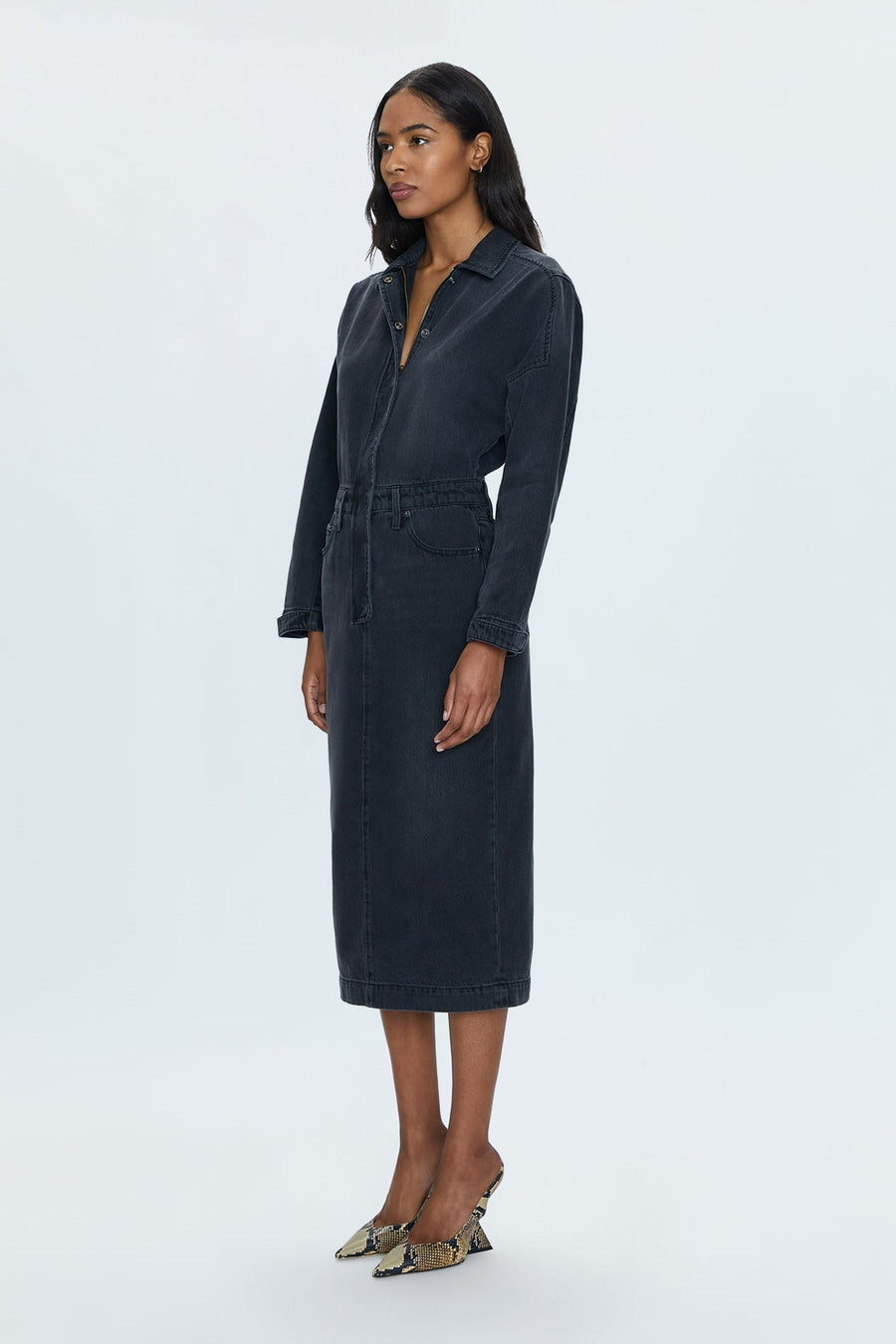Pistola Tess Denim Midi Dress in Coupe