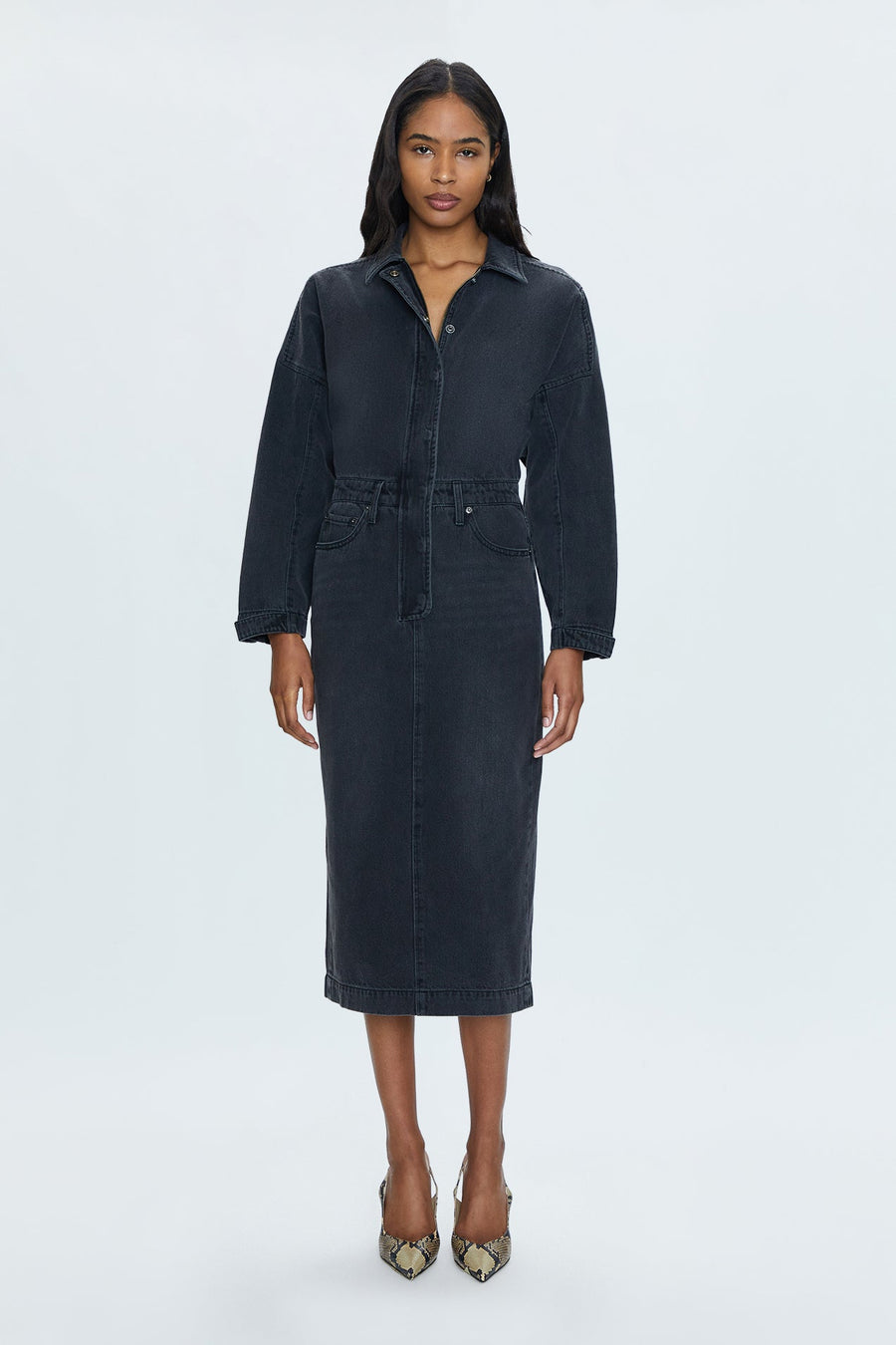 Pistola Tess Denim Midi Dress in Coupe