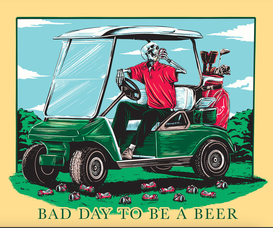 Old Row Bad Day To Be A Beer Golf Pocket Tee in Yellow