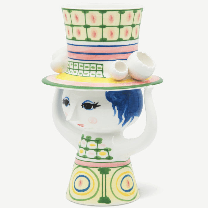 Rosendahl Bjørn Wiinblad Lady with Hat Vase in Green