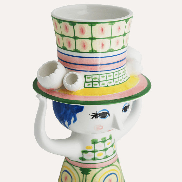 Rosendahl Bjørn Wiinblad Lady with Hat Vase in Green