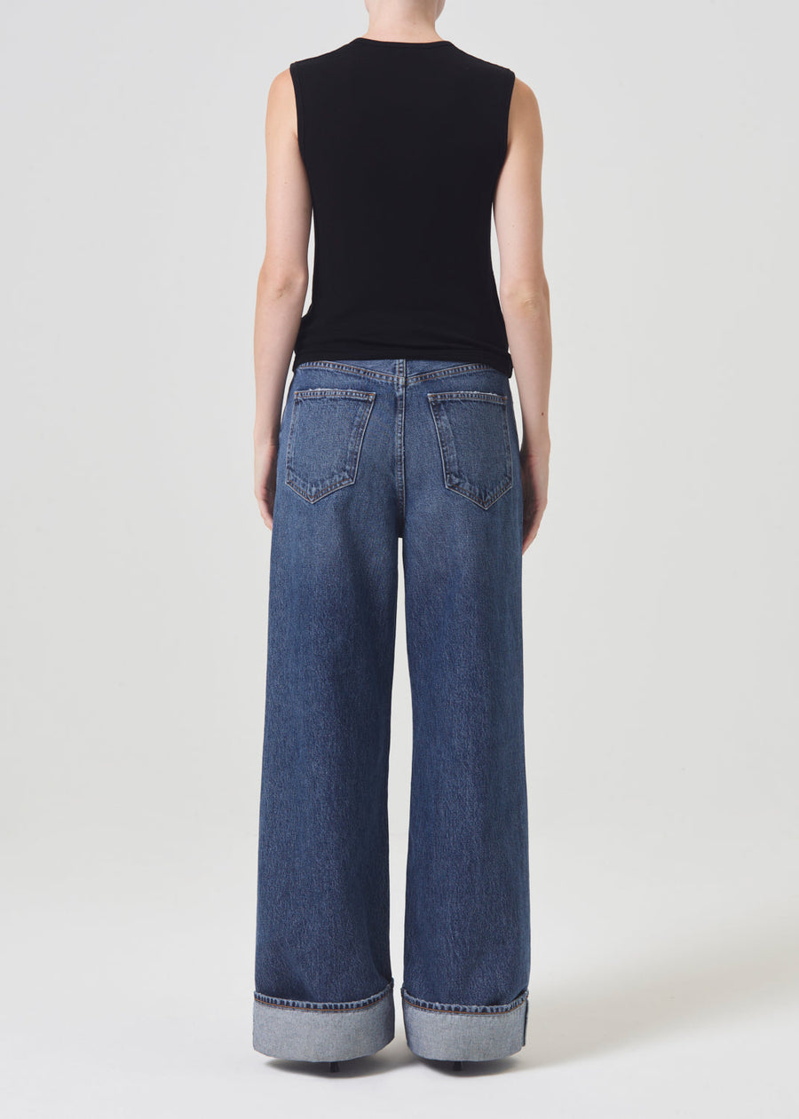 Agolde Dame High Rise Wide Leg Jeans in Control – back view