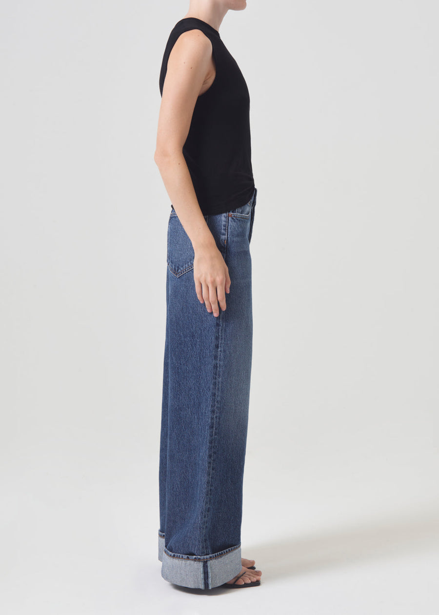 Agolde Dame High Rise Wide Leg Jeans in Control – side view