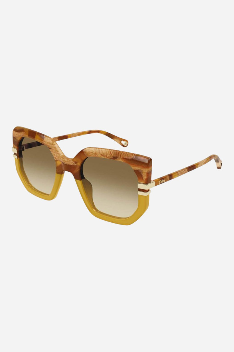 Chloe Square Brown Sunglasses with Brown Lenses (CH0240S-004-53)