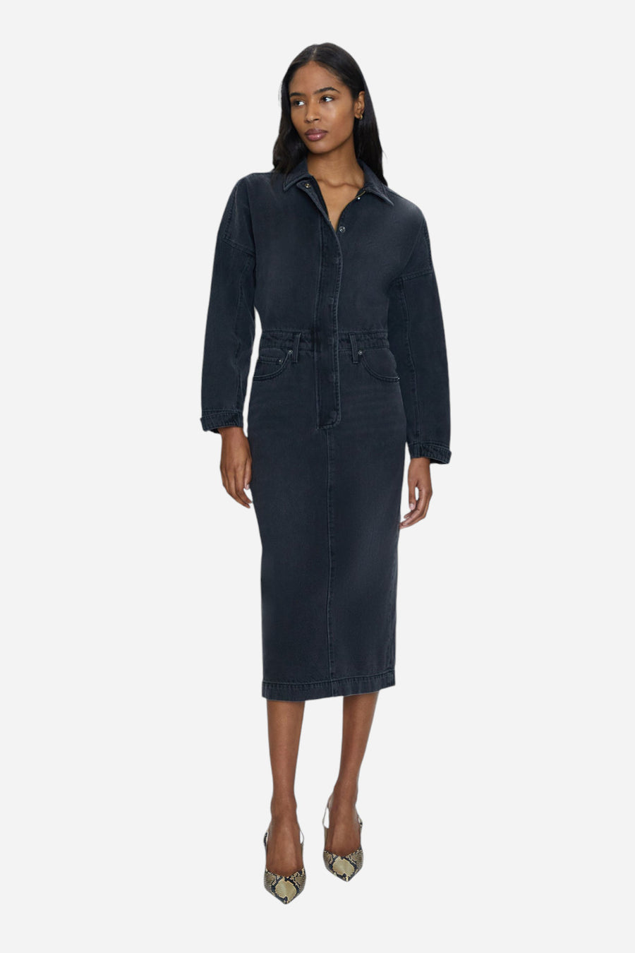 Pistola Tess Denim Midi Dress in Coupe