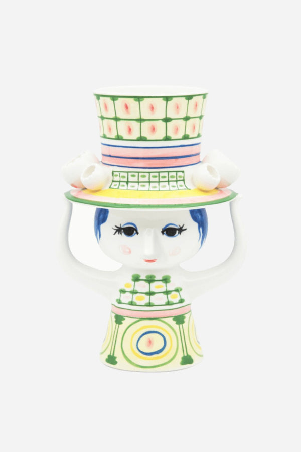 Rosendahl Bjørn Wiinblad Lady with Hat Vase in Green
