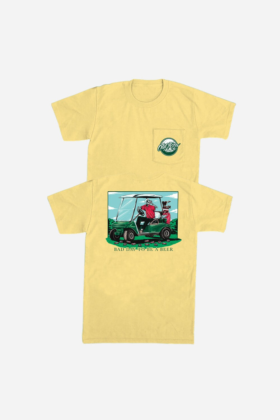 Old Row Bad Day To Be A Beer Golf Pocket Tee in Yellow