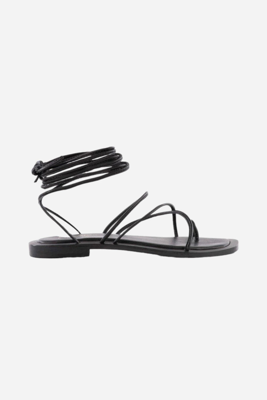 Seychelles Lilac Tie-Up Sandal in Black Leather
