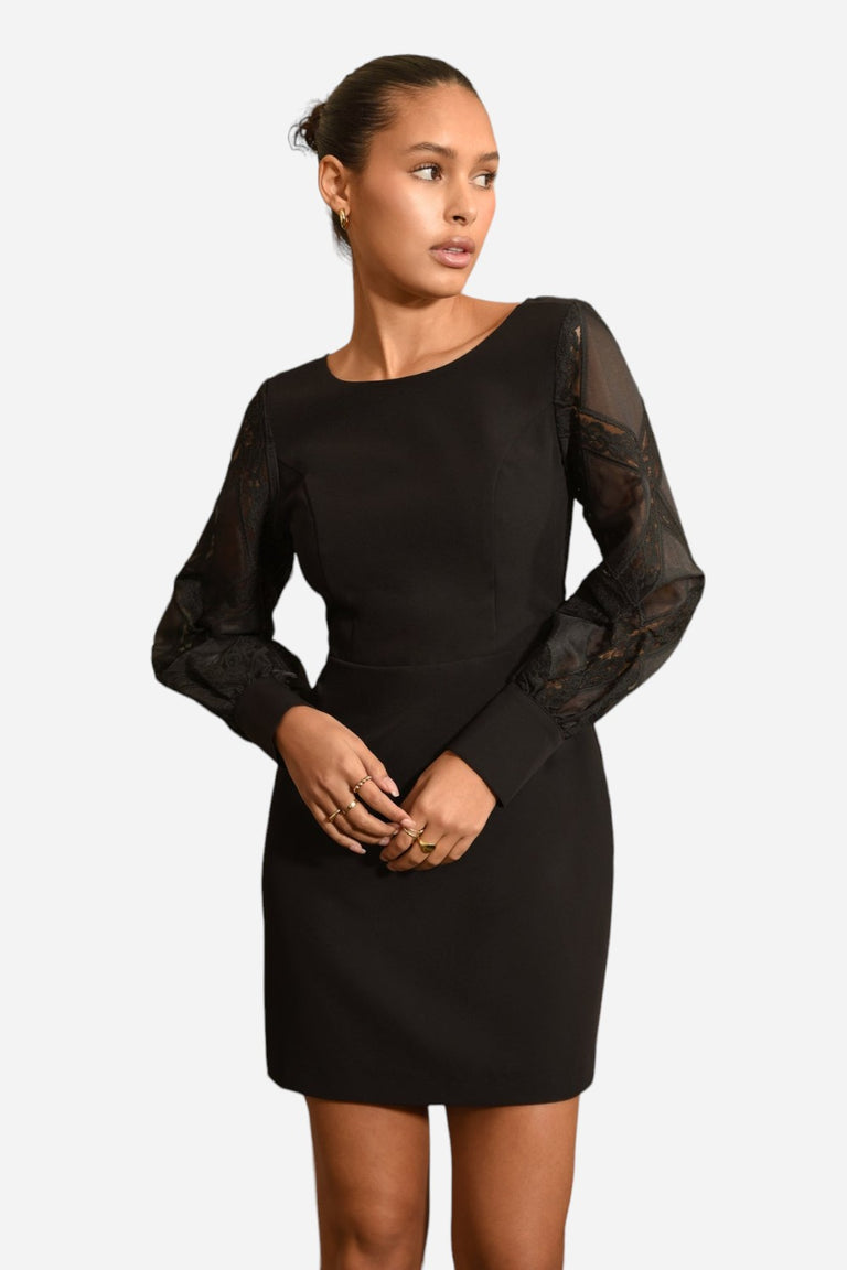 Adelyn Rae Bridgette Lace Mini Dress in Black Size XS, Sold by Chrome