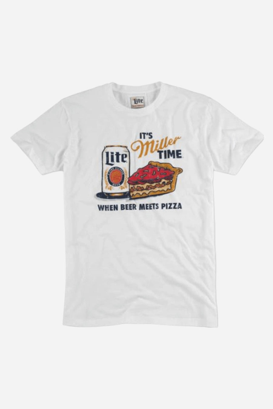 American Needle Miller Lite Pizza Tee in White