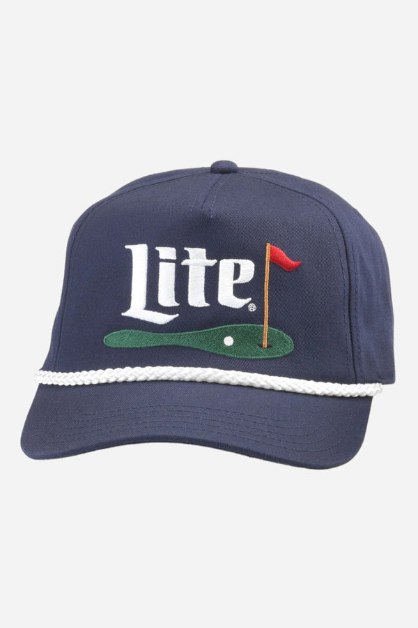American Needle Miller Lite Roscoe Golf Hat in Navy