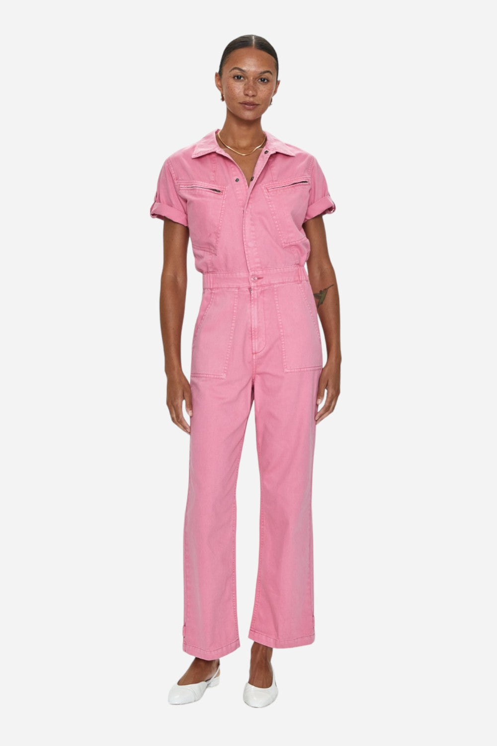 Pistola Campbell Aviator Flight Jumpsuit in Peony Pink – CHROME
