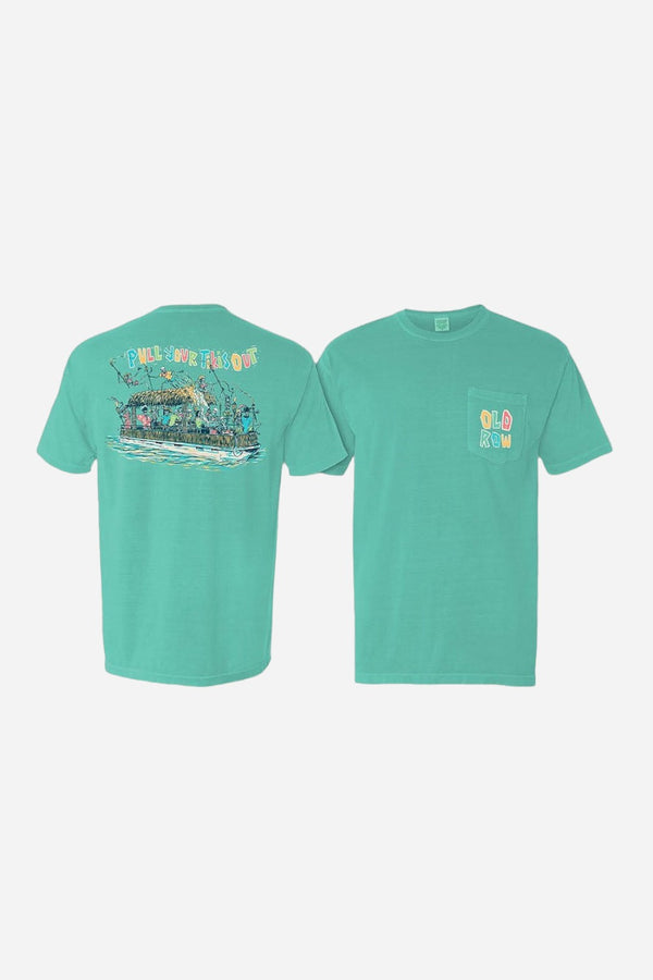 Old Row Pull Your Tikis Out Pocket Tee in Green