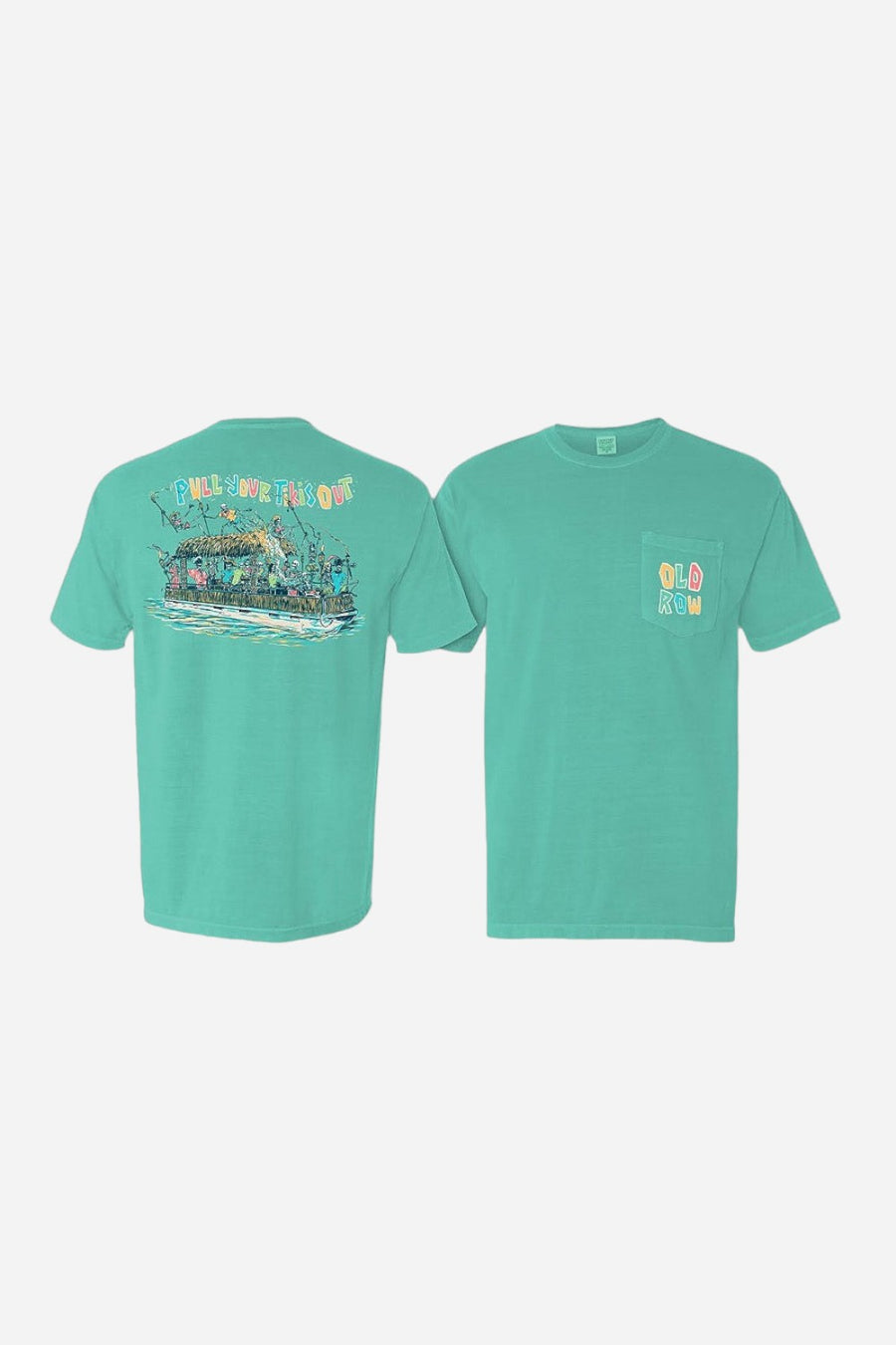 Old Row Pull Your Tikis Out Pocket Tee in Green