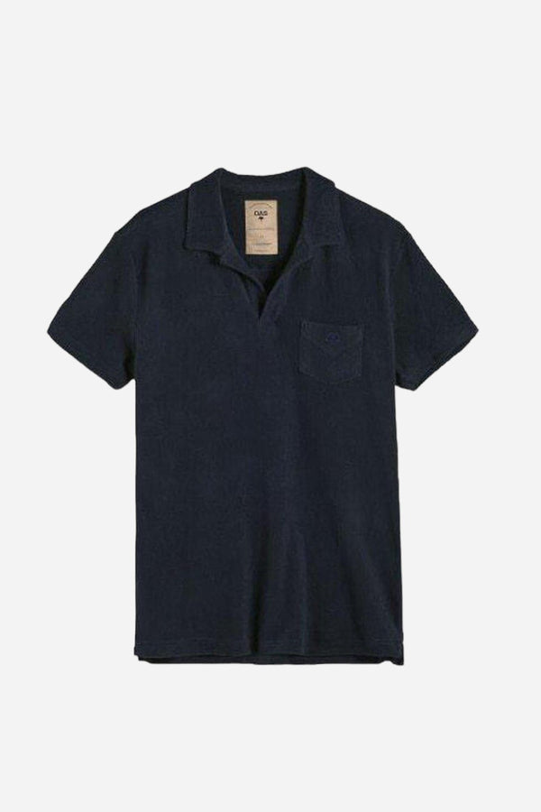 OAS Solid Navy Terry Towel Shirt