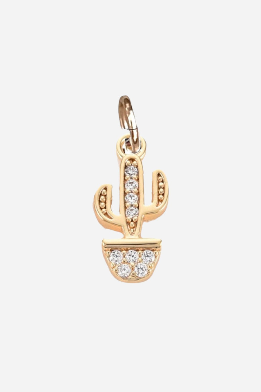 Farrah B Cactus Pave Charm in Gold