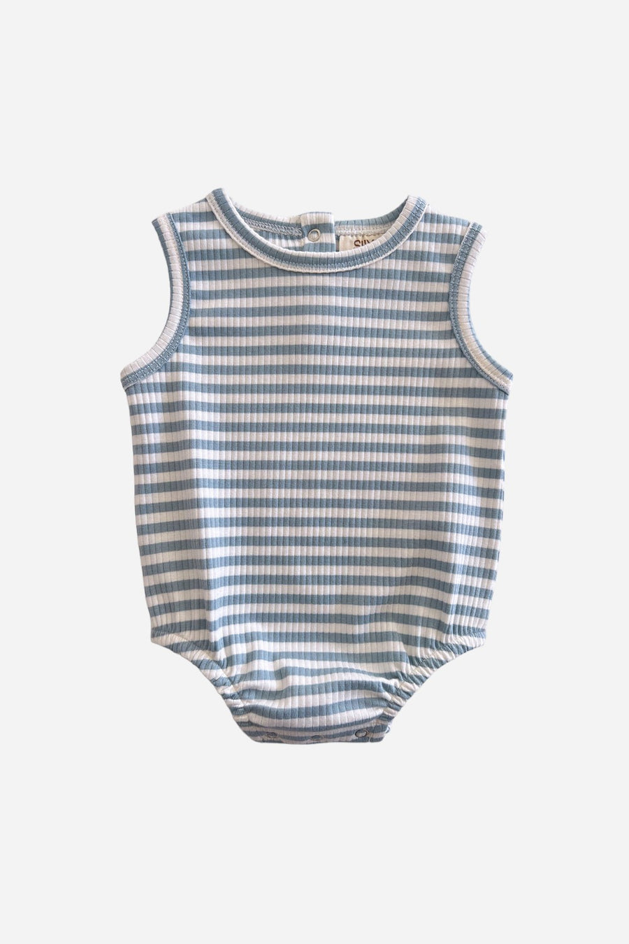 Siix Collection Organic Ribbed Dune Bubble in Dusty Blue Stripe