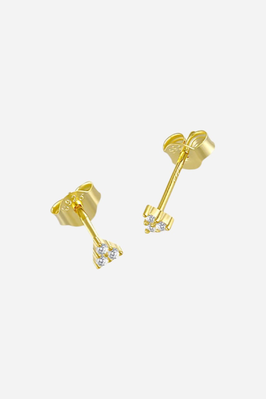 Farrah B Love Triangle Studs In Gold