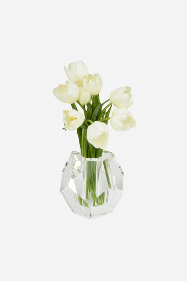 Tizo Diamond Cut Crystal Glass Vase