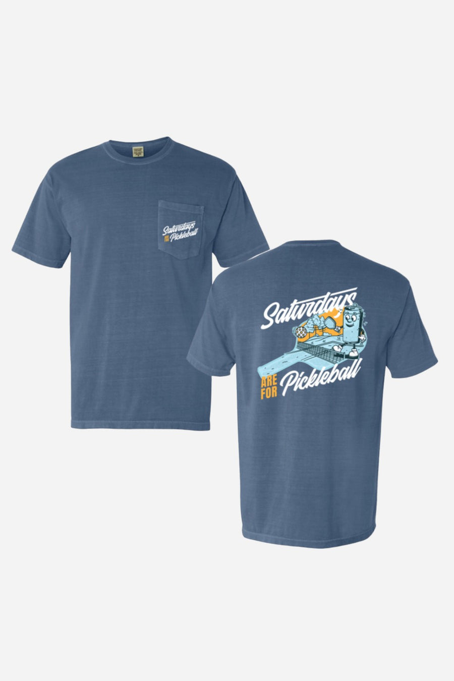 Old Row Saturdays Are For Pickleball Pocket Tee in Blue
