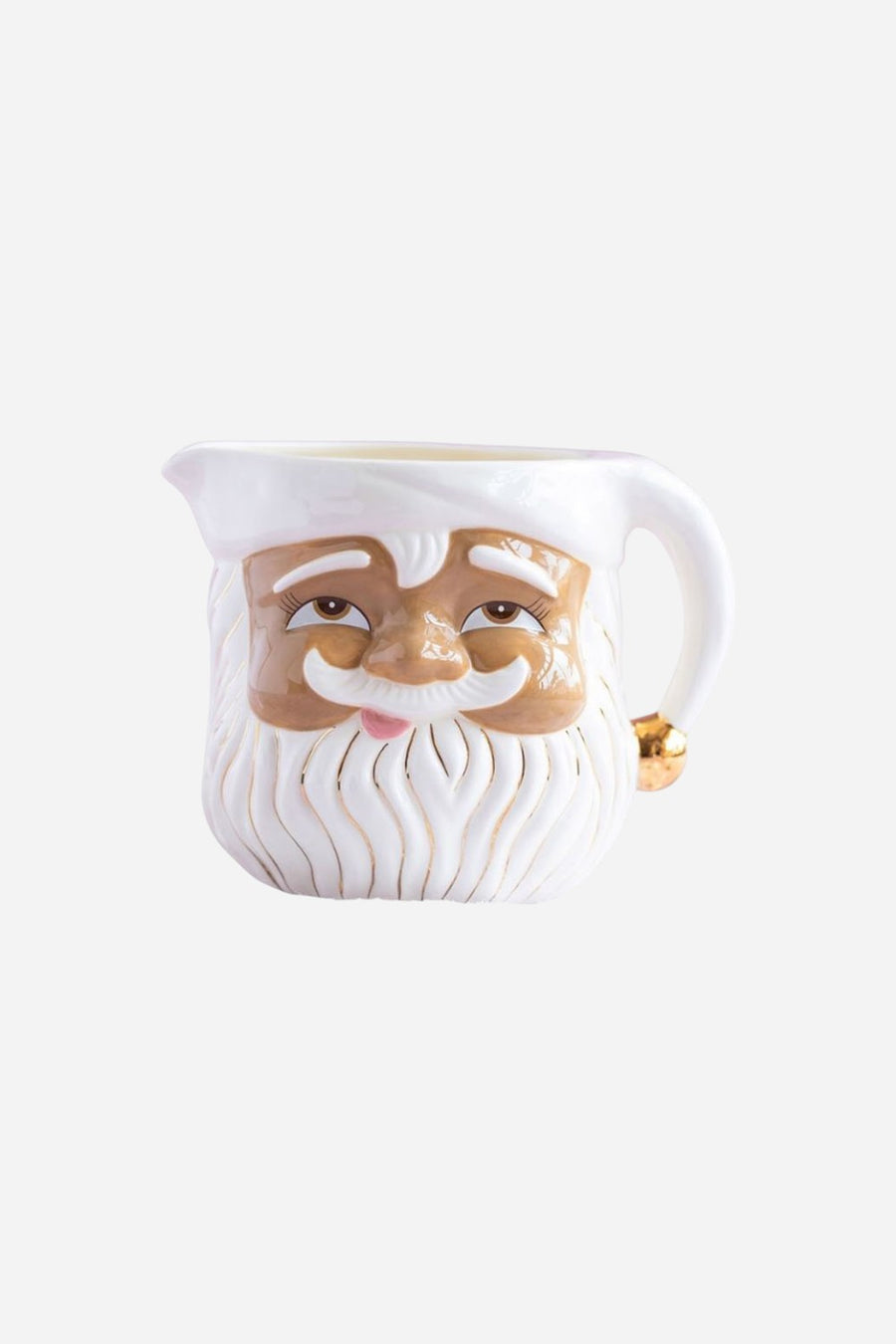 Holiday Brown Papa Noel Santa Pitcher