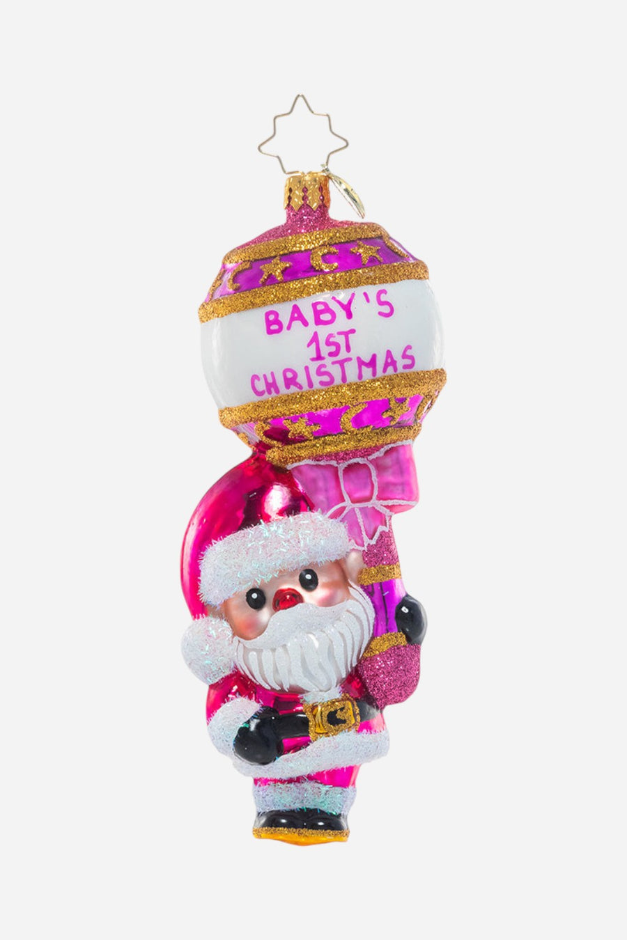 Christopher Radko 1st Christmas Rattle in Pretty In Pink