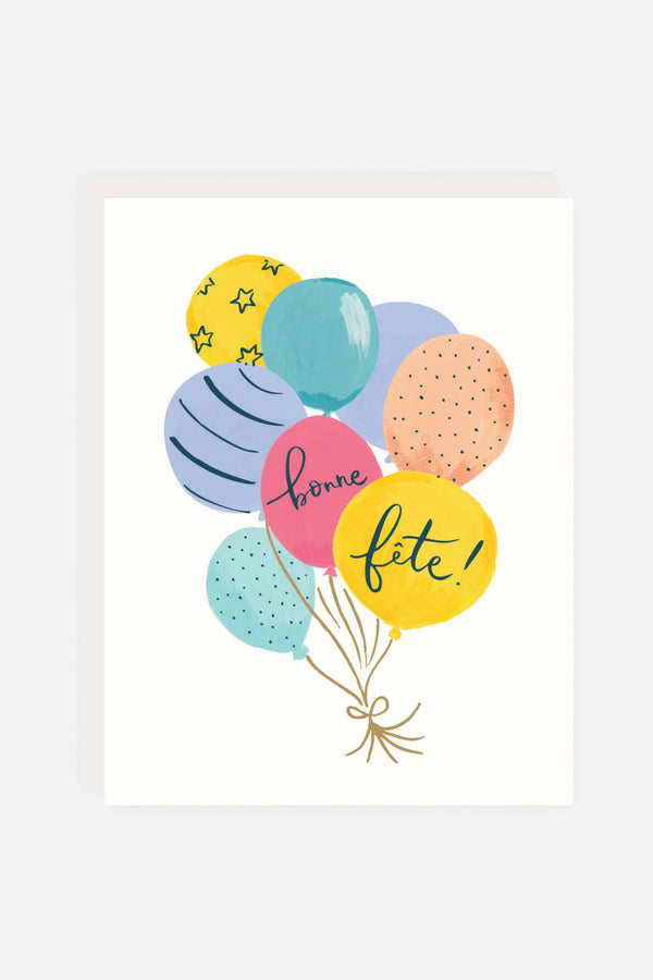 2021 CO Bonne Fête Balloon Bouquet Birthday Card