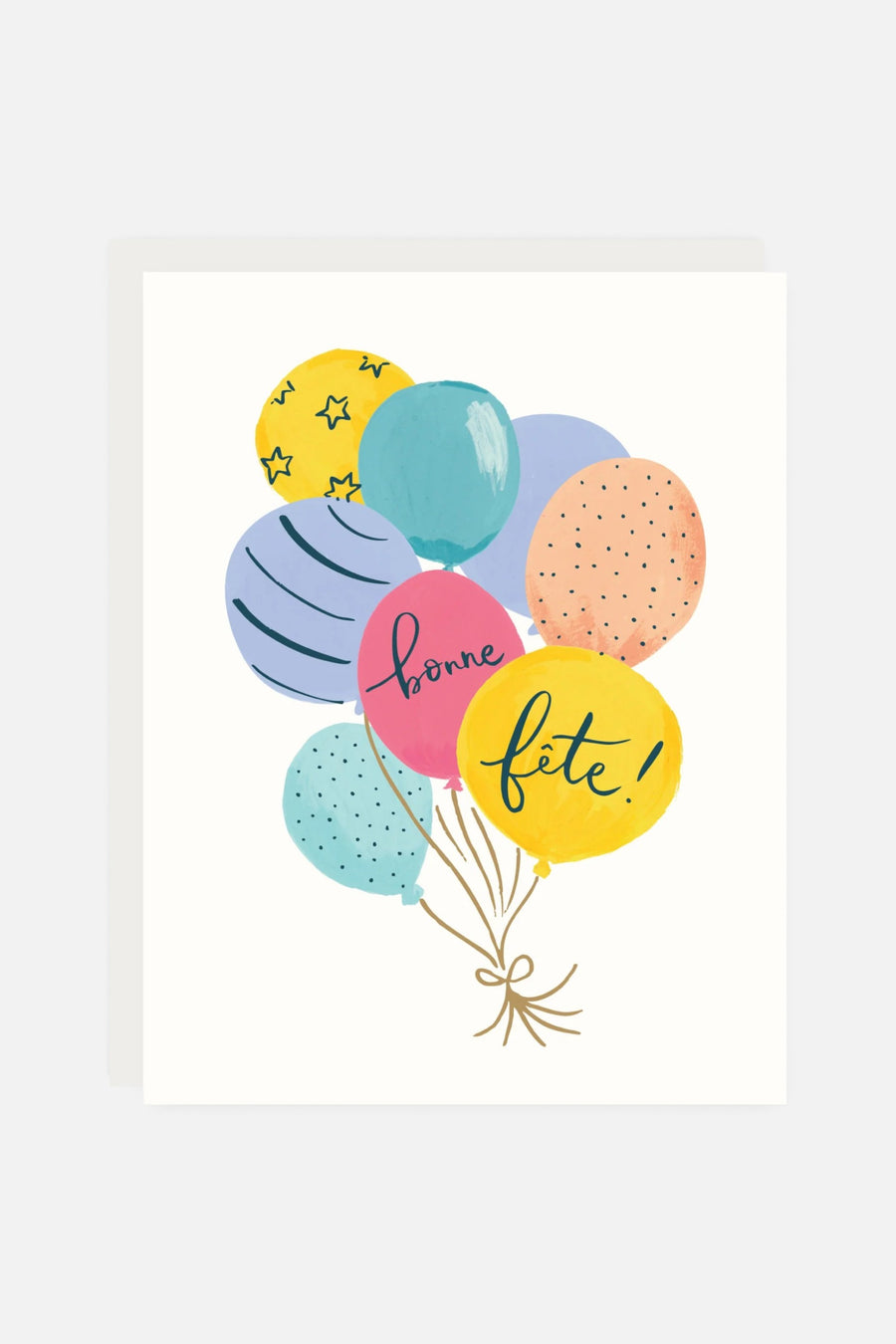 2021 CO Bonne Fête Balloon Bouquet Birthday Card – front view