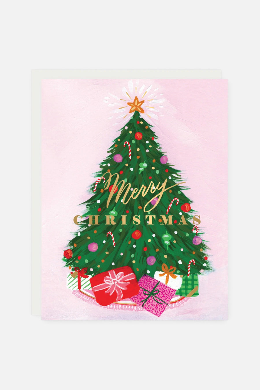 2021 CO Bright Christmas Tree Foil Holiday Card – front view