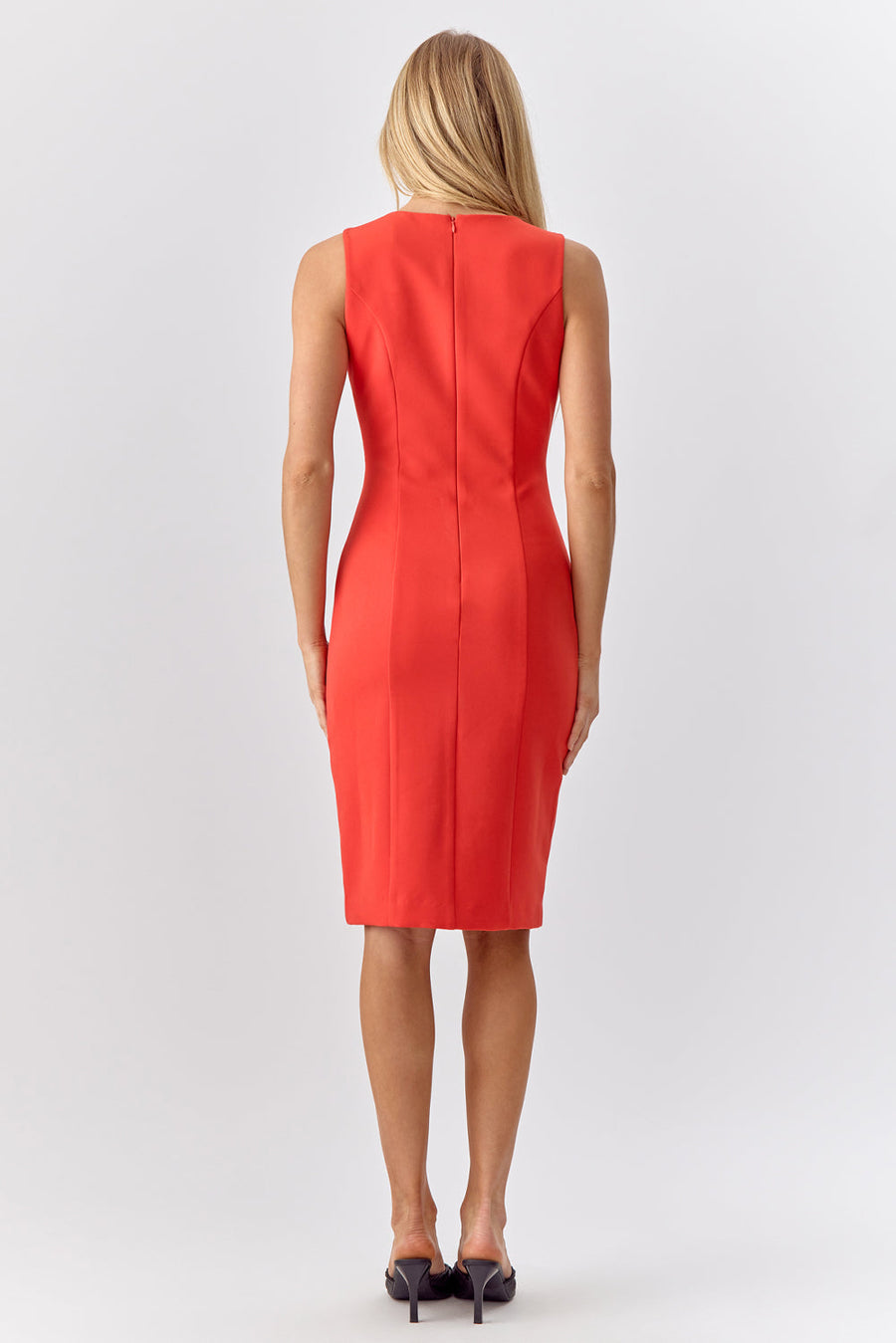 Adelyn Rae Kayla Wave Cut Sheath Dress in Radiant Red