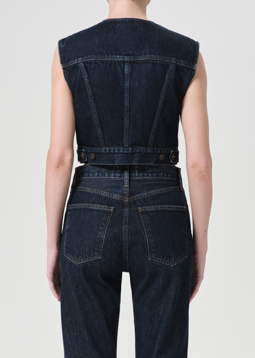 Agolde Leo Vest in Polished – CHROME
