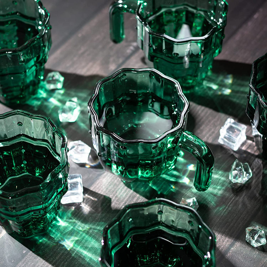 Wine Savant Cactus Stackable Cups in Green, Set of 6