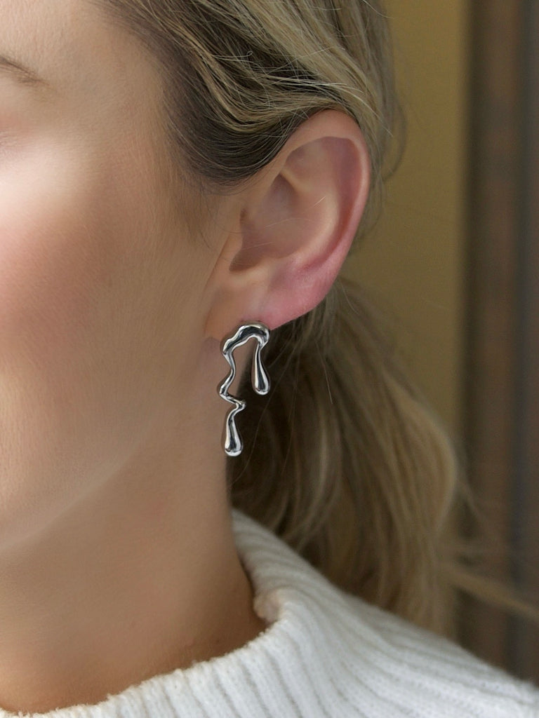 Farrah B Drippin' Statement Earrings in Gold