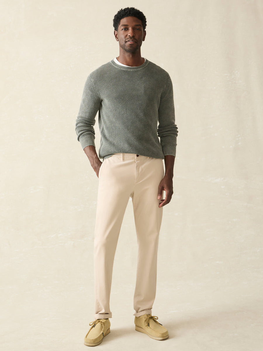 Faherty Sunwashed Crewneck Sweater in Mountain Olive