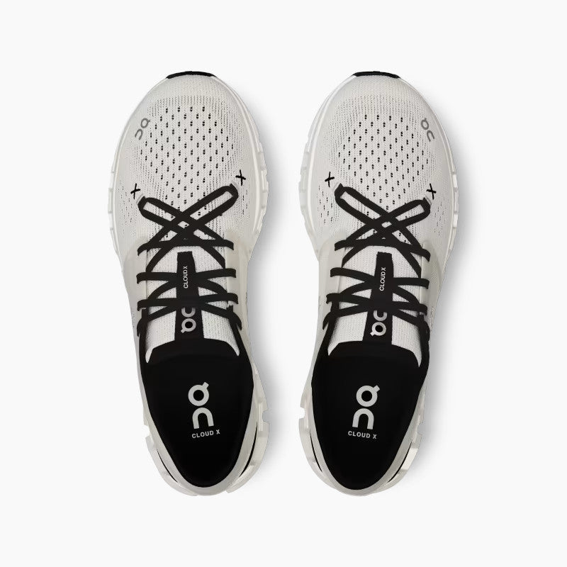On Running Men's Cloud X 4 Sneakers in Ivory / Black