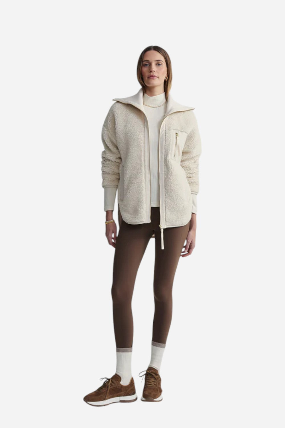 Varley Myla Zip Through Jacket in Sandshell – CHROME